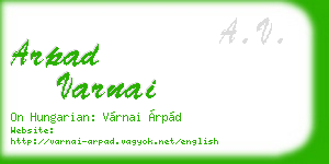 arpad varnai business card